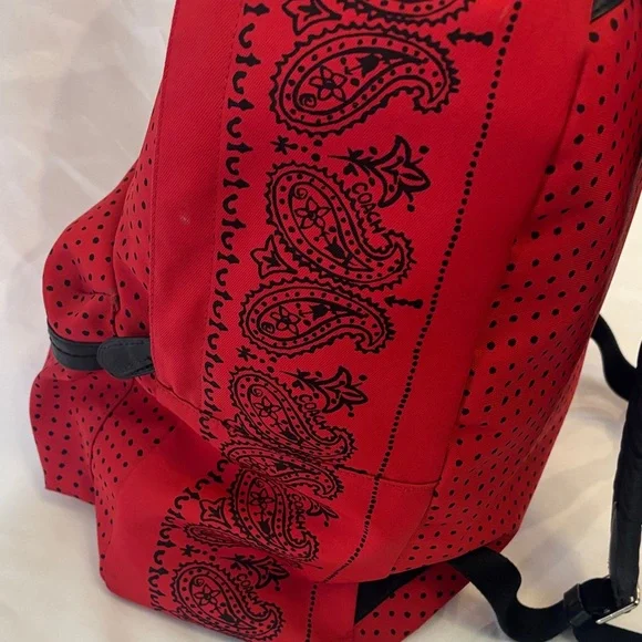 Coach Red and Black Paisley Perforated Backpack - Picture 7 of 12